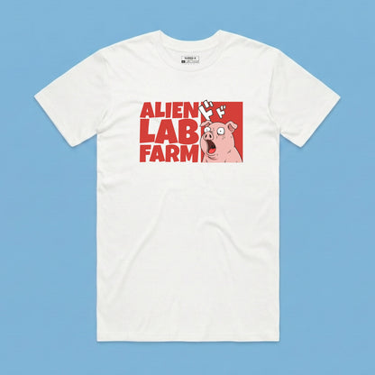 Camiseta Alien Lab Farm Cerdo Blanco Unisex