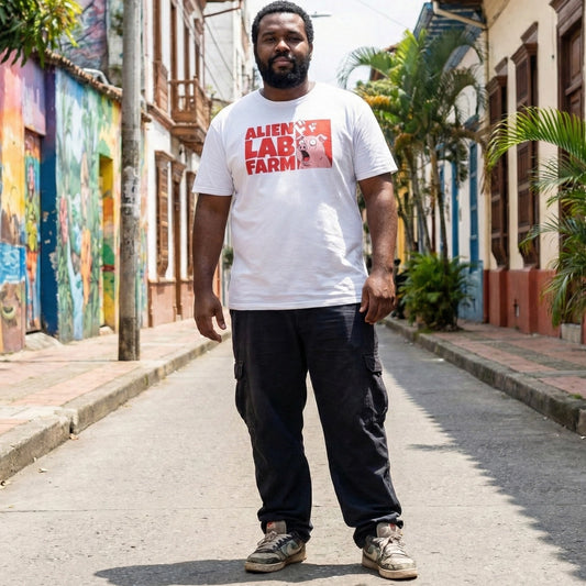 Camiseta Alien Lab Farm Cerdo Blanco Unisex 160gr