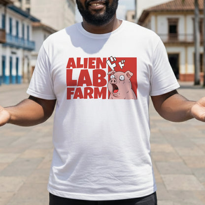 Camiseta Alien Lab Farm Cerdo Blanco Unisex