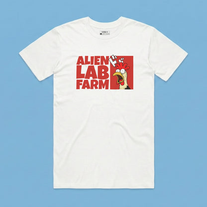 Camiseta Alien Lab Farm Gallo Blanco Unisex