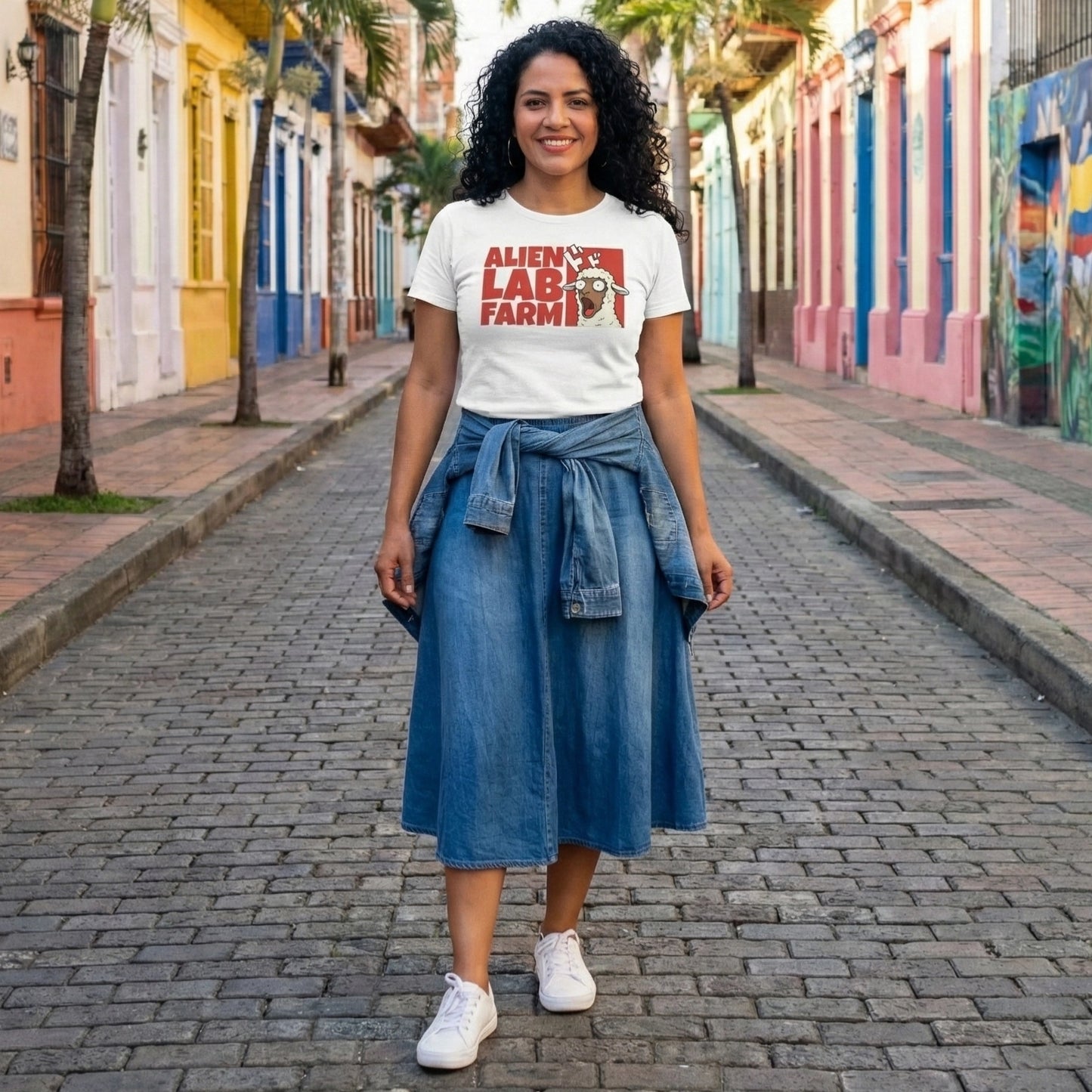 Camiseta Alien Lab Farm Oveja Blanco Unisex 160gr