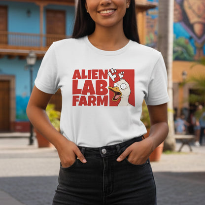 Camiseta Alien Lab Farm Pato Blanco Unisex 160gr