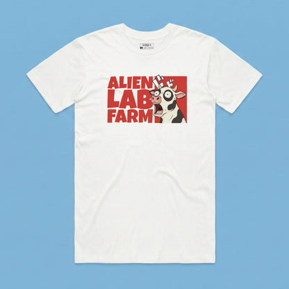 Camiseta Alien Lab Farm Vaca Blanco Unisex 160gr