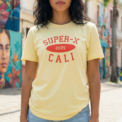 Camiseta Freshmen Cities Cali03 Amarillo Claro Unisex 160gr